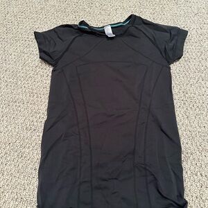 Lululemon Athletica Black Top with Teal Stitching